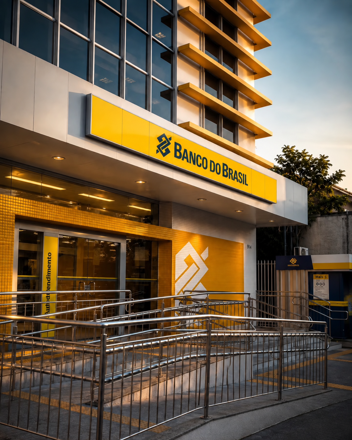 Projeto de corrimãos e acessibilidade no Banco do Brasil