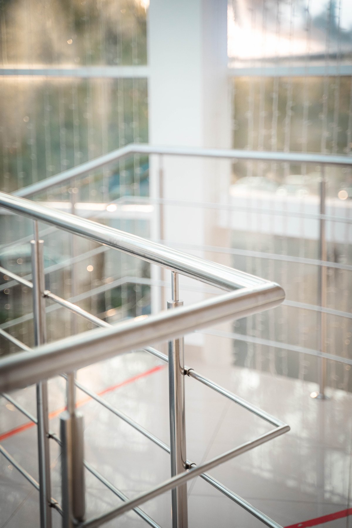 Stainless Steel Railings on the Stairs